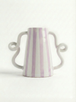 Artisan Striped Amphora with Sculptural Handles - Image 2