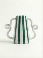 Artisan Striped Amphora with Sculptural Handles - Image 3