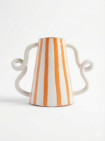 Artisan Striped Amphora with Sculptural Handles - Image 5