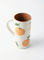 Handmade Ceramic Pitcher – Orange Design - Image 2