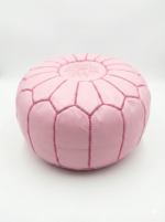 Authentic Moroccan Leather Pouf - Multicolor Patchwork Design - Image 3