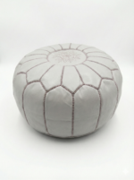 Authentic Moroccan Leather Pouf - Multicolor Patchwork Design - Image 4