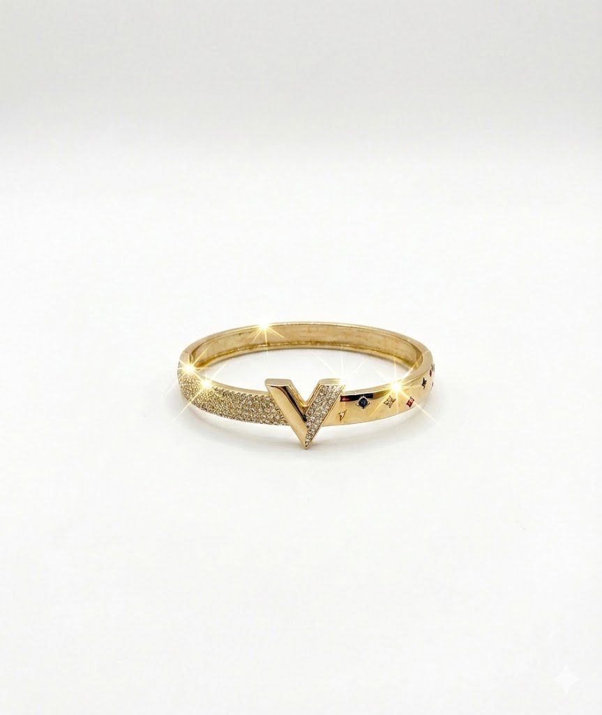 unnamed (9) Chic V-Design Gold-Tone Bangle - Image 1