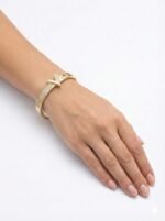Chic V-Design Gold-Tone Bangle - Image 2